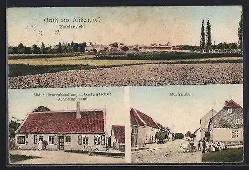 AK Alikendorf, Gasthof und Handlung A. Springemann, Dorfstrasse