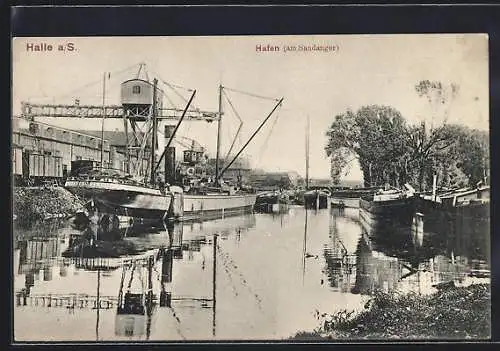 AK Halle a. S., Hafen am Sandanger