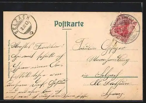 AK Hintermeilingen, Totalansicht, Warenhandlung v. Georg Jeuck