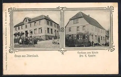 AK Ittersbach, Gasthaus zum Rössle, Mehrfachansicht