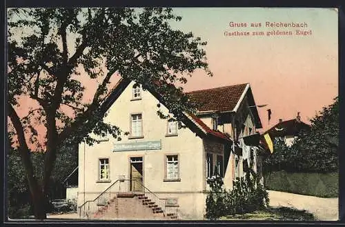 AK Reichenbach /Albtal, Gasthaus zum goldenen Engel