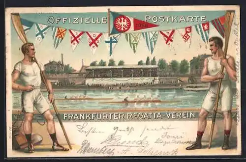 Lithographie Frankfurt, Frankfurter Regatta-Verein 1888, Rudern