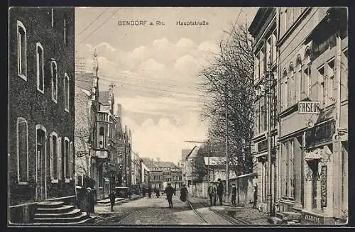 AK Bendorf a. Rh., Strassenpartie am Friseurgeschäft