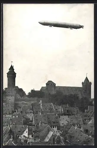 AK Nürnberg, Zeppelin III über der Burg