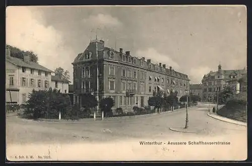 AK Winterthur, Blick auf die Äussere Schaffhauserstrasse