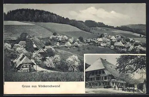 AK Wäckerschwend, Hofhaus und Panorama