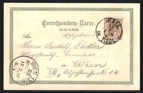 Lithographie Hall / Tirol, Ortsansicht mit Gasthaus Stern