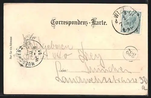 Lithographie Wien, Hietzing, Hotel Hietzinger Hof v. Gust. Todt mit Concert- & Ballsaal und Concertgarten