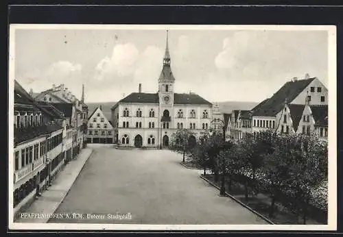 AK Pfaffenhofen a. Ilm, Unterer Stadtplatz mit Rathaus