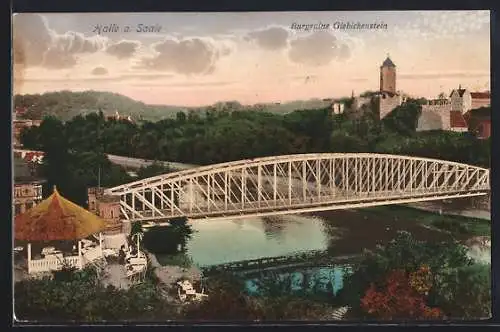 AK Halle a. Saale, Burgruine Giebichenstein mit Brücke