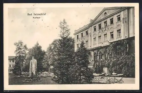 AK Bad Salzschlirf, Kurhaus mit Fontäne