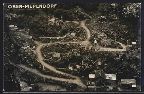 AK Ober-Piependorf, Ortspartie mit Burg