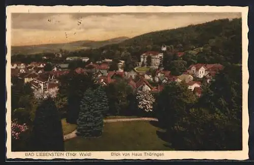 AK Bad Liebenstein /Thür. Wald, Blick von Haus Thüringen auf den Ort