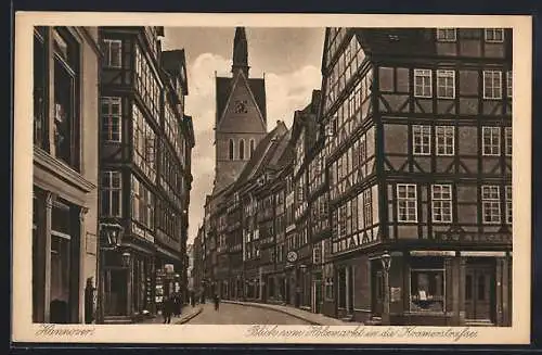 AK Hannover, Blick vom Holzmarkt in die Kramerstrasse