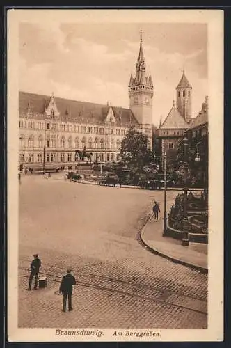 AK Braunschweig, Partie am Burggraben aus der Vogelschau