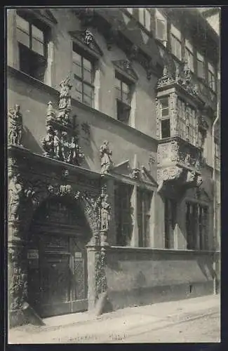 AK Braunschweig, Erker und Portal eines Hauses in der Reichenstrasse