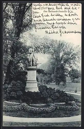 AK Erfurt, Blick auf das Reichardt-Denkmal