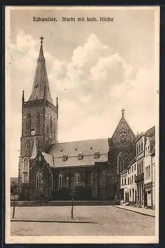 AK Eschweiler, Markt mit kath. Kirche