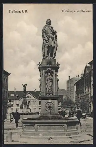 AK Freiburg i. B., Erzherzog Albert-Brunnen