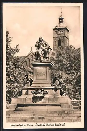 AK Schweinfurt a. Main, Friedrich-Rückert-Denkmal