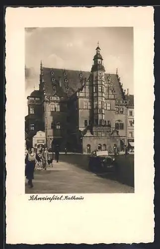 AK Schweinfurt a. M., Blick zum Rathaus