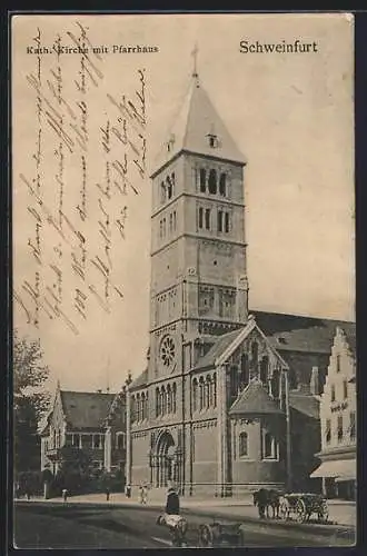 AK Schweinfurt a. M., Kath. Kirche mit Pfarrhaus