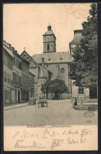 AK Schweinfurt a. M., Blick zur Johanniskirche
