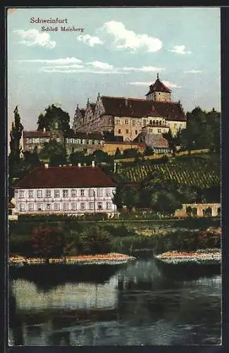 AK Schweinfurt am Main, Panoramaansicht des Schloss Mainberg