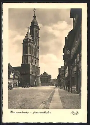 AK Braunschweig, Strassenpartie an der Andreaskirche