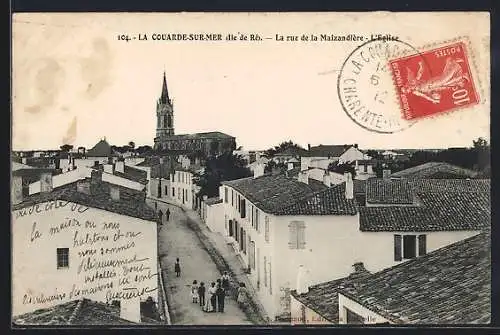 AK La Couarde-sur-Mer /Ile de Re, La rue de la Maizandière-L`Eglise