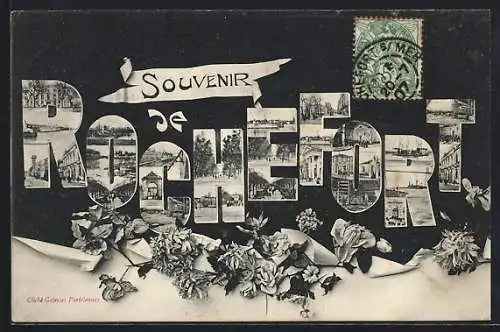 AK Rochefort-sur-Mer, Ansichten in den Buchstaben des Ortsnamen