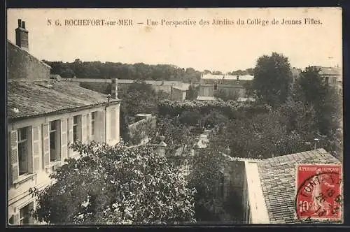 AK Rochefort-sur-Mer, Une Perspective des Jardins du Collège de Jeunes Filles