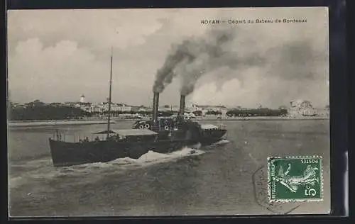 AK Royan, Dèpart du Bateau de Bordeaux