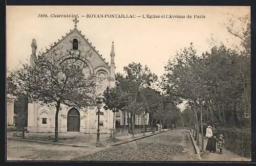 AK Royan-Pontaillac, L`Èglise et l`Avenue de Paris