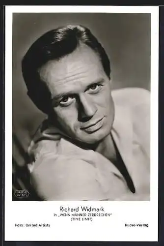 AK Schauspieler Richard Widmark im Film Wenn Männer zerbrechen