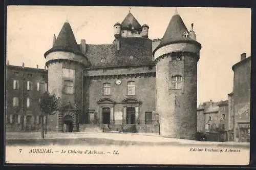 AK Aubenas, le château, vu depuis la cour déserte