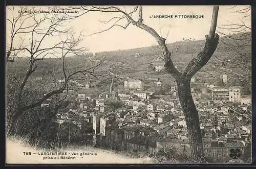 AK Largentière, Vue gènèrale prise du Bèdèret