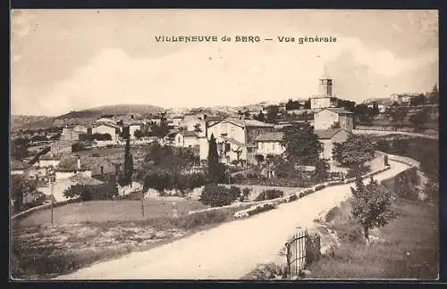 AK Villeneuve de Berg, Vue gènèrale