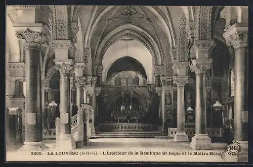 AK La Louvesc, L`Intèrieur de la Basilique St. Règis et le Maitre-Hotel