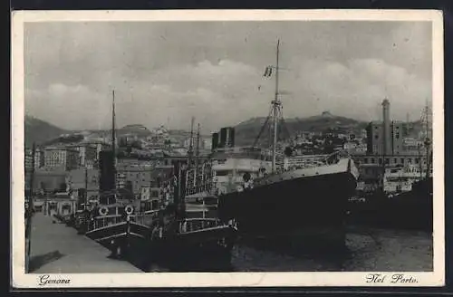 AK Genova, Nel Porto, Passagierschiff im Hafen