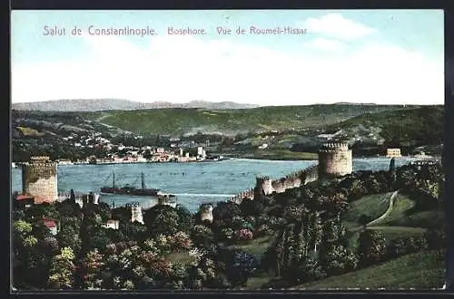 AK Constantinople, Bosphore, Vue de Rouméli-Hissar