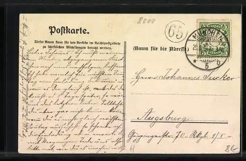 AK München, Fremdenwagen an der Bavaria, Ruhmeshalle