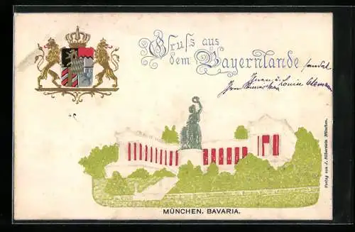 Künstler-AK München /Bayern, Bavaria, Wappen