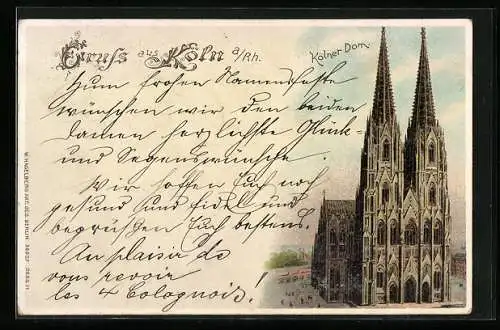 Künstler-AK Köln a. Rh., Kölner Dom