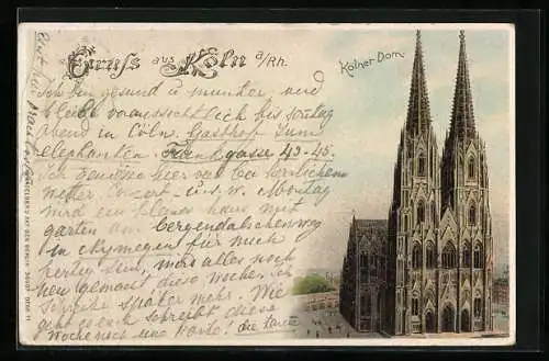 Künstler-AK Köln a. Rh., Kölner Dom