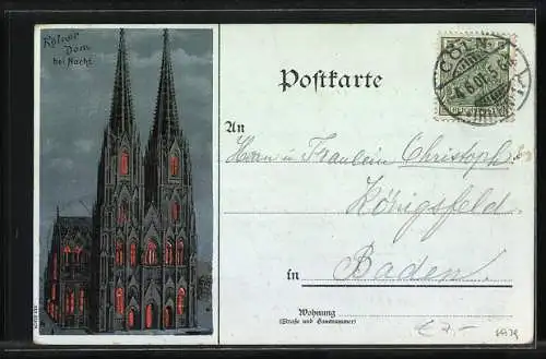 Künstler-AK Köln a. Rh., Kölner Dom