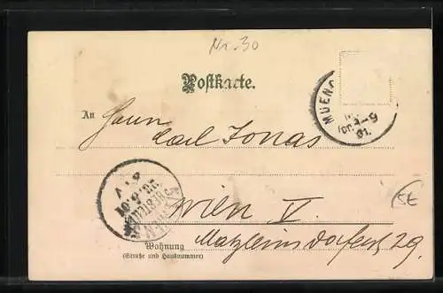 Lithographie München, Bavaria mit Ruhmeshalle