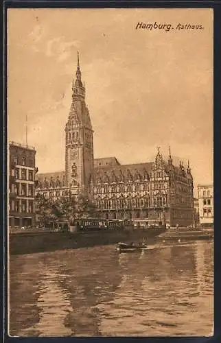 AK Hamburg, Blick zum Rathaus