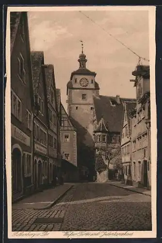 AK Rothenburg o. Tbr., Weisser Turm und Judentanzhaus