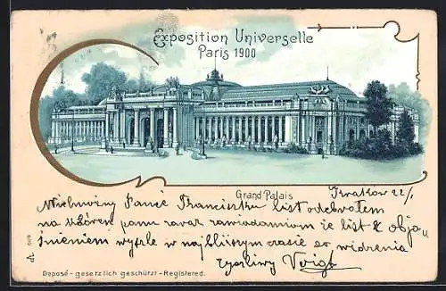 AK Paris, Exposition universelle de 1900, Grand Palais, Edition Chocolat Tobler